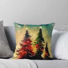 Pillow Creative Clasic Christmas Greetings In Vintage Winter Yellow Colors Throw Pillowcases