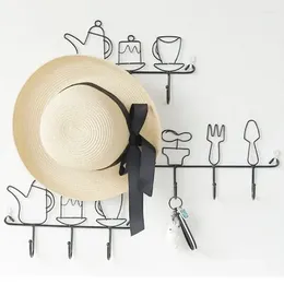 Hooks Home Cartoon Decoration Convenience Coat Black Hat Hanger Suitable Simple Key Holder Water Bottle Wall Hanging