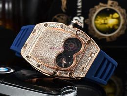 2020 luxury mens watch Six needle series All dials work quartz watch designer watches brand silicone strap fashion Diamond bezel R5079787