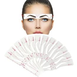 12 Style Fixable Eyebrow Stencil Grooming Shaper Template Reusable Stickers Make Up Tools For Eye Brow Stamp Pen Pencil Cosmetic