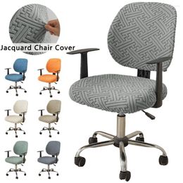 Chair Covers 1 Set Jacquard Elastic Split Cover Soft Soild Color Slipcover For Computer Office Armchair Dirtyproof Seat Removable