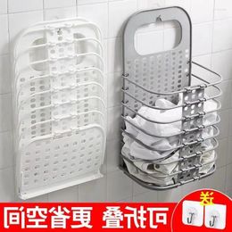 Laundry Bags Wall-Hung Dirty Basket Folding Household Bathroom Storage Changing Clothes Bucket Wall-Mounted