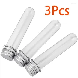 Storage Bottles 3Pcs Plastic Test Tubes With Caps Clear Container Vials Good Seal Candy 45ml