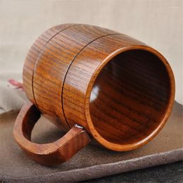 Cups Saucers Eco-friendly 350ml Classical Wooden Beer Tea Coffee Cup Water Heatproof Home Office Party Drinkware