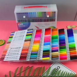 Knysna 120 Colours Markers Watercolour Pen Set for Gift Watercolour Marker Pen Dual Tip Brush Pens Students Drawing School Supplies 240328