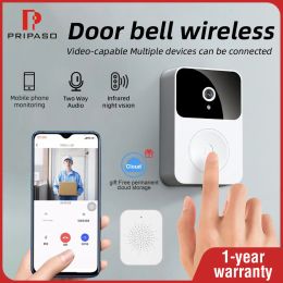 Doorbells Wireless Intercom Doorbell HD Visual Remote Doorhole Rechargeable Auto Capture Video Talk Smart Wifi Bell Support Voice Change