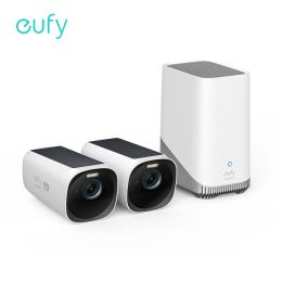 Cameras eufy security S330 eufyCam 3 Security Camera Outdoor Wireless 4K Camera Solar Panel Forever Power Face Recognition AI