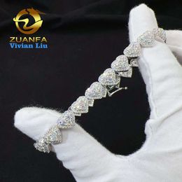 Wholesale Price Silver 925 d Color Vvs Moissanite Hip Hop Jewelry Iced Out Diamond Chain Heart Bracelet for Womenlocket necklaces