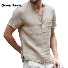 Men's T-Shirts Summer Mens Short-Sleeved T-shirt Cotton Tee Linen Casual Mens T-shirt Male Breathable Tops S-5XL 2445