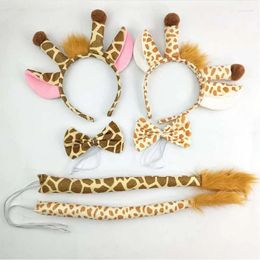 Party Supplies 3 Pcs Festival Hairy Giraffe Hair Hoop Tail Tie Set Headband Halloween Christmas Costume Cosplay Headwear Decorations