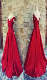 Simple Dark Red Prom Dresses Long Formal Pageant Gowns With Belt Sexy V Neck Open Back Vintage Party Evening Gowns BA16101262595