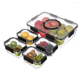 Storage Bottles Multi-compartment Snack Container Multi-purpose Food Box With Buckle Closures Airtight For Picnic Party