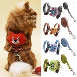 Dog Apparel Pet Harness Cat Leash Cartoon Supplie And Collar Set Puppy Kitten