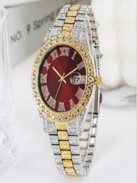 Casual Business Charming Women Watch 8MM Thin Dial Ladies Watches Stars Diamond Date Quartz Battery Roman Number Luxury Wristwatch8885277