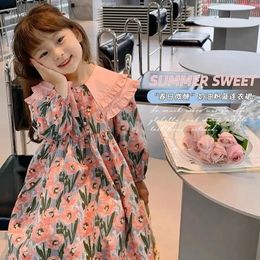 Spring Floral Dress elegant Lace Lolita Child Girls Midi Children Clothing Flower Kids Dresses For Teens Party Princess 240329