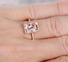 Wedding Rings Huitan Luxury Anniversary Ring For Women Elegant Champagne Cubic Zircon Engagement Simple Stylish Bridal