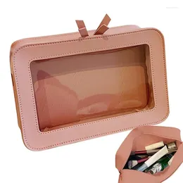 Storage Bags Clear Travel Makeup Square Cosmetic Bag Portable Pouch For Women And Girls