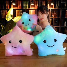 Pillow Glowing Five-Pointed Star Cute Plush Luminous Colorful Stars For Girl Kids Light Toys Christmas Gift Home Decor