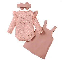 Clothing Sets Born Baby Girl Boy Coming Home Outfit Rib Knit T-Shirt Tops Shorts Romper Clothes Adjustable Straps Bodysuit