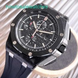 Luxury AP Wrist Watch Mens Royal Oak Offshore 26400AU Automatic Mechanical Precision Steel Date Second hand Watch 42mm Black Panda Plate