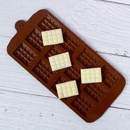 12 Even Chocolate Mould Silicone Mould Fondant Waffles Moulds DIY Candy Bar Mould Cake Decoration Tools Kitchen Baking Accessoriesfor DIY candy bar Mould