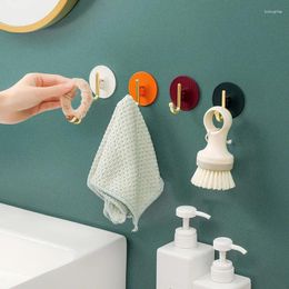 Hooks 4PCS Light Luxury Wall Sticker Free Punching Self-adhesive Super Sticky Hook Bathroom Kitchen Seamless
