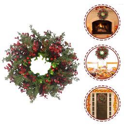 Decorative Flowers 2 Pcs Front Door Artificial Garland Christmas Props Silk Cloth Wreath For Windows