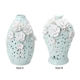 Storage Bottles Ceramic Vase Flower Ginger Jar For Office Table Centrepiece