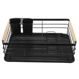 Kitchen Storage Iron Rack Dish Drying Clothes Dishes For With Cutlery Holder Racks Counter