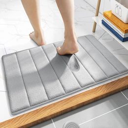 Carpets Memory Foam Bath Mat Rug Comfortable Soft Water Absorption Machine Wash Non-Slip Thick Easier To Dry Bathroom Floor