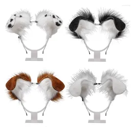 Party Supplies Plush Hair Hoop Animal Dog Ears Headband Handmade Headwear Cosplay Props