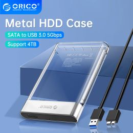 Enclosure Orico 2.5" Hdd Case Sata to Usb 3.0 5gbps Hard Disc Case Add Metal Hdd Enclosure Transparent Hdd Housing Support Uasp