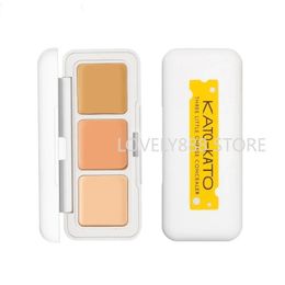 KATO Three Little Cheese Concealer 3color Palette Brighten Cover Blemishes Spots Acne Marks Waterproof Longlasting Makeup Base 240327