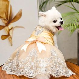 Dog Apparel Pet Skirt Cat Luxury Dress For Wedding Party Spring Summer Autumn Puppy Clothes Girl