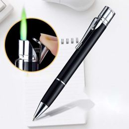 2023 New Butane Without Gas Ballpoint Pen Personalised Creative Metal Outdoor Windproof Lighter Unusual Gadgets Men's Special Gifts