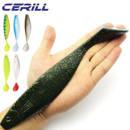 Cerill 1 PC 235mm 70g Soft Fishing Lure Vivid T Tailed Silicone Bait Swimming Paddle Tail Pike Bass Saltwater Swimbait 240401