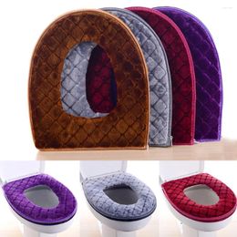Toilet Seat Covers Bathroom Cover Soft Warm Plush Lid Pad Home Decoration