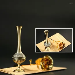 Vases Europe Retro Peacock Vase Metal Alloy Gold/bronze Small Crafts Table Antique Modern Home Living Room Decor Flower Bottle