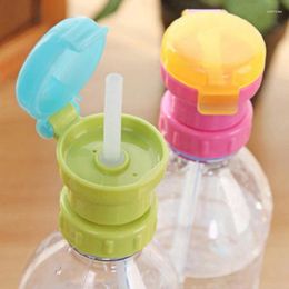 Disposable Cups Straws Universal Mineral Water Beverage Bottle Anti-choking Conversion Head With Straw Children Drink Nozzle Cover Cup Lid