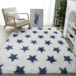 Carpets Room Rug Soft Fluffy Tie-dye Area Modern Star Design For Bedroom Kids Non-slip Machine Washable Floor Carpet Cozy