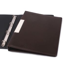 Binder A4 4 Ring PU Leather Folder Loose Leaf Binder 20mm Diameter 600grams