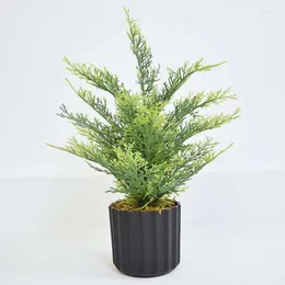 Decorative Flowers Artificial Pine Needles Cypress Plants Potted Bonsai Christmas Decorations Picking