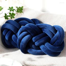 Pillow Inyahome Handmade Knot Throw Pillows For Couch Soft Decorative Knotted Comfort Home Sofa Bedroom Decor Blue