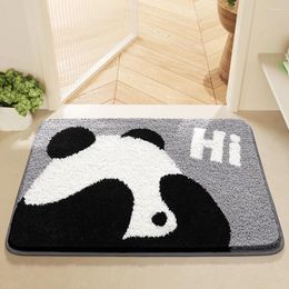 Carpets Panda Shape Bathroom Absorbent Mat Household Home Carpet Flocking Thick Dirty And Non-slip Bedroom Moss Rug Entry Door