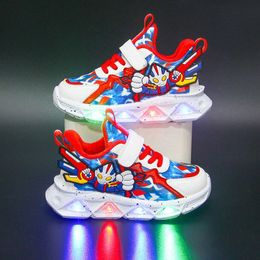 children runner kids shoes sneakers casual boys girls Trendy Blue red shoes sizes 22-36 i8Q7#