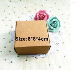 Gift Wrap Size 8 4cm Wholesale 1000PCS/LOT Kraft Paper Box Free Print 1 Colour LOGO