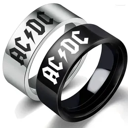 Wedding Rings Stainless Steel AD DC Ring Rock Band Logo Jewellery Titanium Men's Punk Minimalist