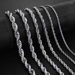 Chains Stainless Steel Chain 2/3/4MM 16-24 Inches Rope Necklace For Men Women Fashion Punk Wedding Party Gifts Jewellery Wholesale