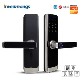 Lock Tuya Zigbee Smart Electronic Door Lock IC Card Key Password App Remote Unlock with Doorbell Security Biometric Fingerprint Lock