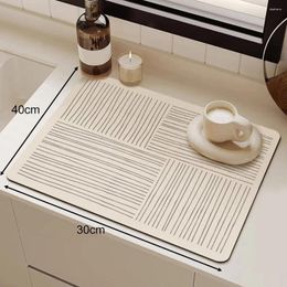 Table Mats Modern Drain Mat Diatomite Kitchen Super Absorbent Dish Drying Pad Non-slip Drainer Rug Quick Dry Tableware Rugs